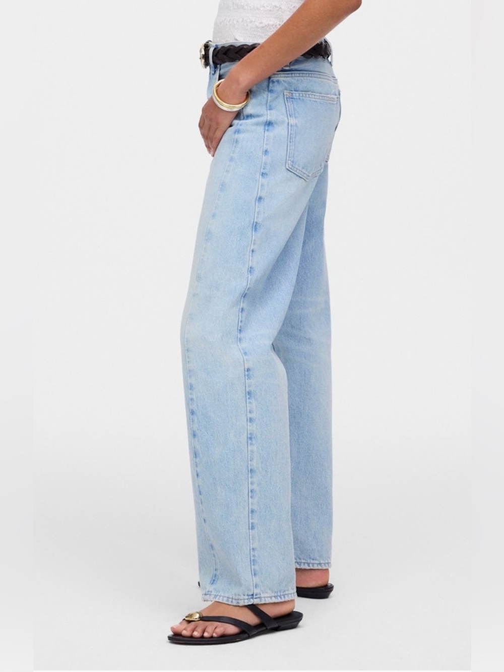 Madewell Curvy Pieced Barrel Leg Jean In Foster Wash - Picture 2 of 11
